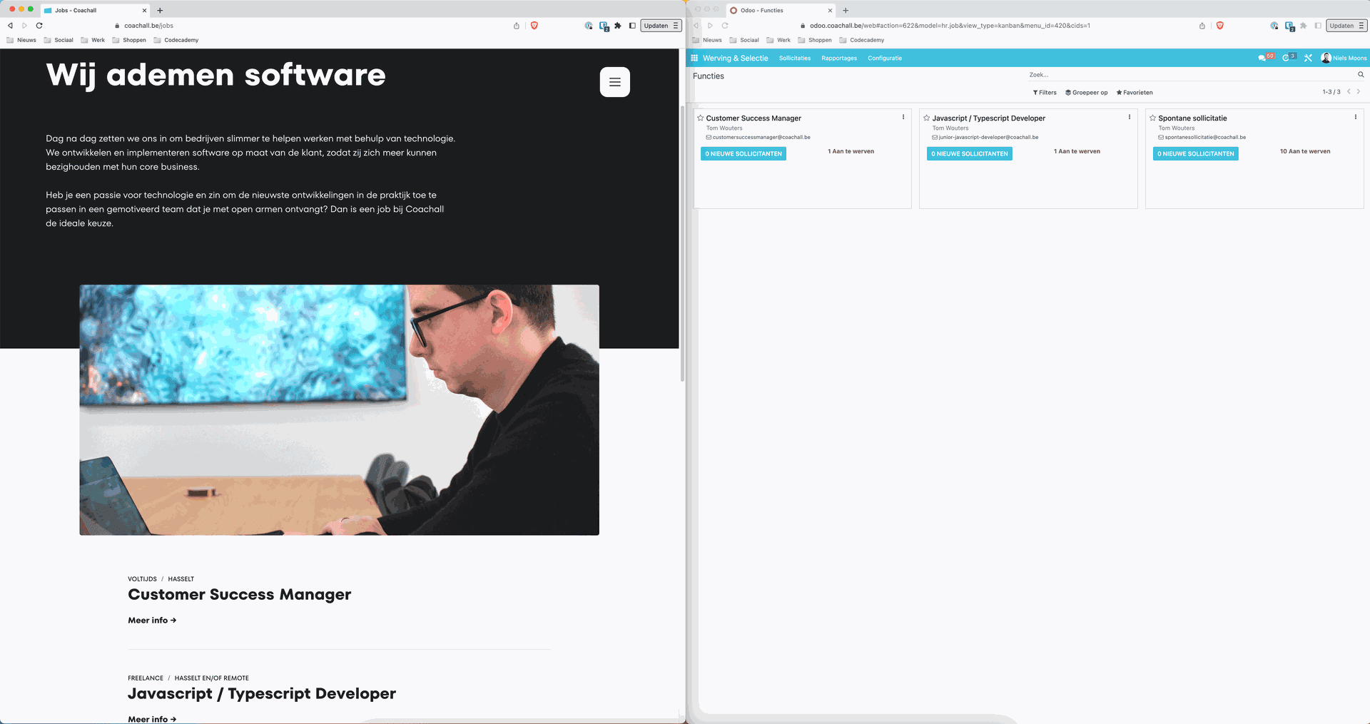 Jobs app in Odoo syncing with Next JS